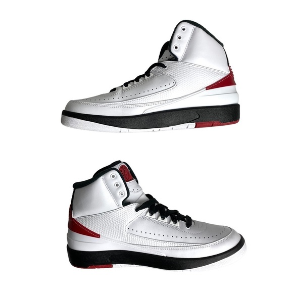 Nike Air Jordan 2 Kids Retro OG Chicago White Red Black‎ GS Size 7Y New with Box - Picture 6 of 12